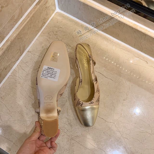 Chanel女鞋 香奈兒時尚經典涼鞋 Chanel中跟涼鞋  naq1099